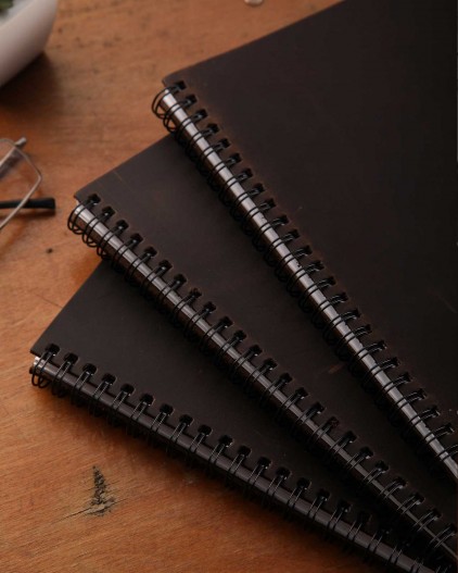 Кожаный блокнот А5 KRNY тёмно коричневый